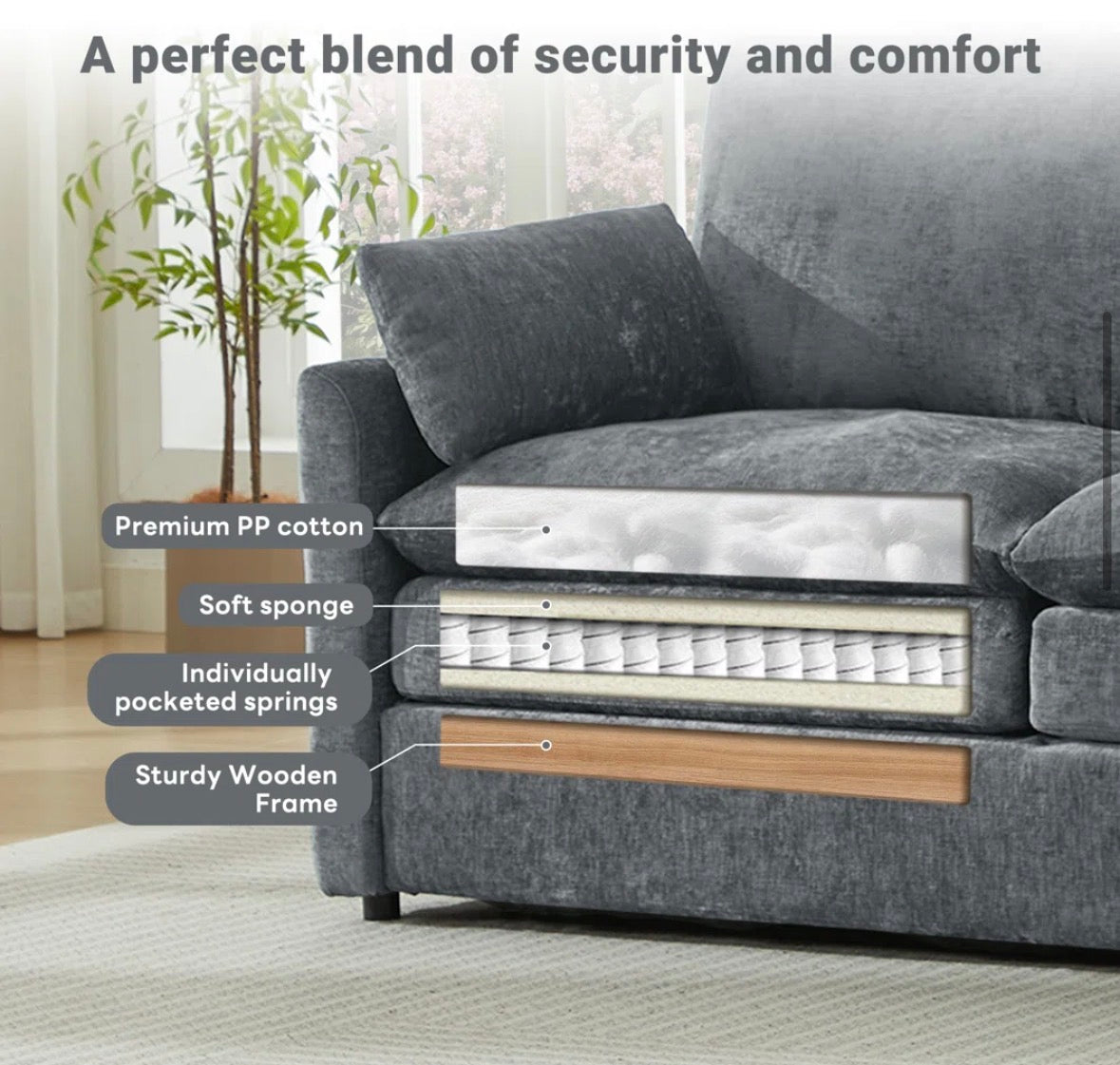 Sofa - Drago 68'' Modern Square Arm Loveseat Sofa