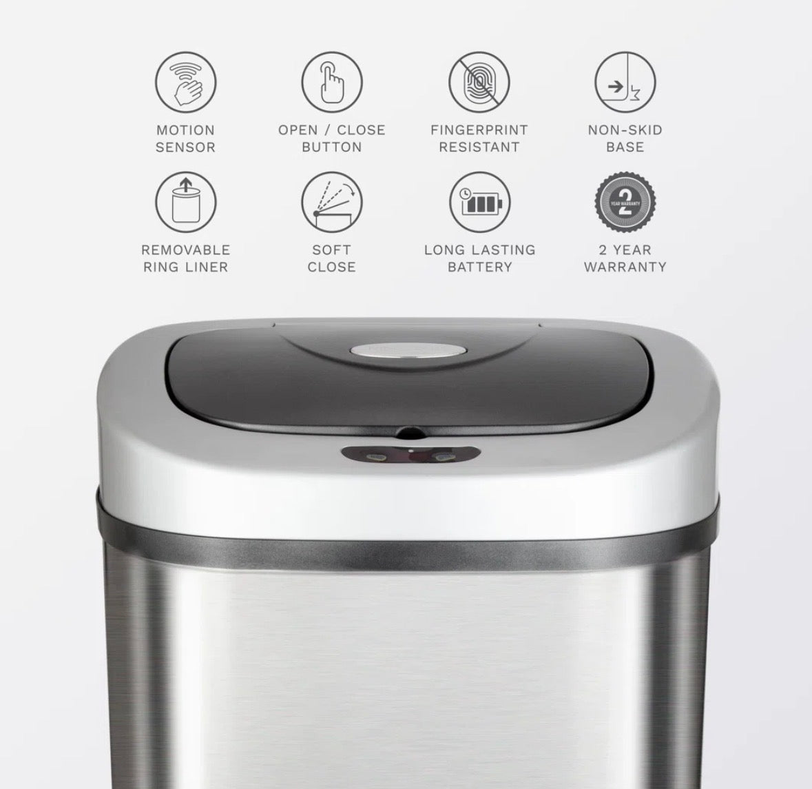 Trash Can - Nine Star 21 Gallon Stainless Steel Motion Sensor Trash Can (Dent on Side)