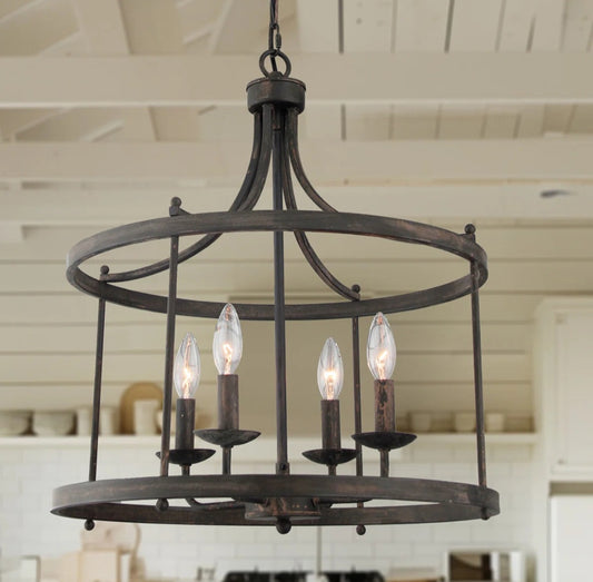 Chandelier - Leitersburg 4 - Light Iron Dimmable Chandelier - WF12.4.25