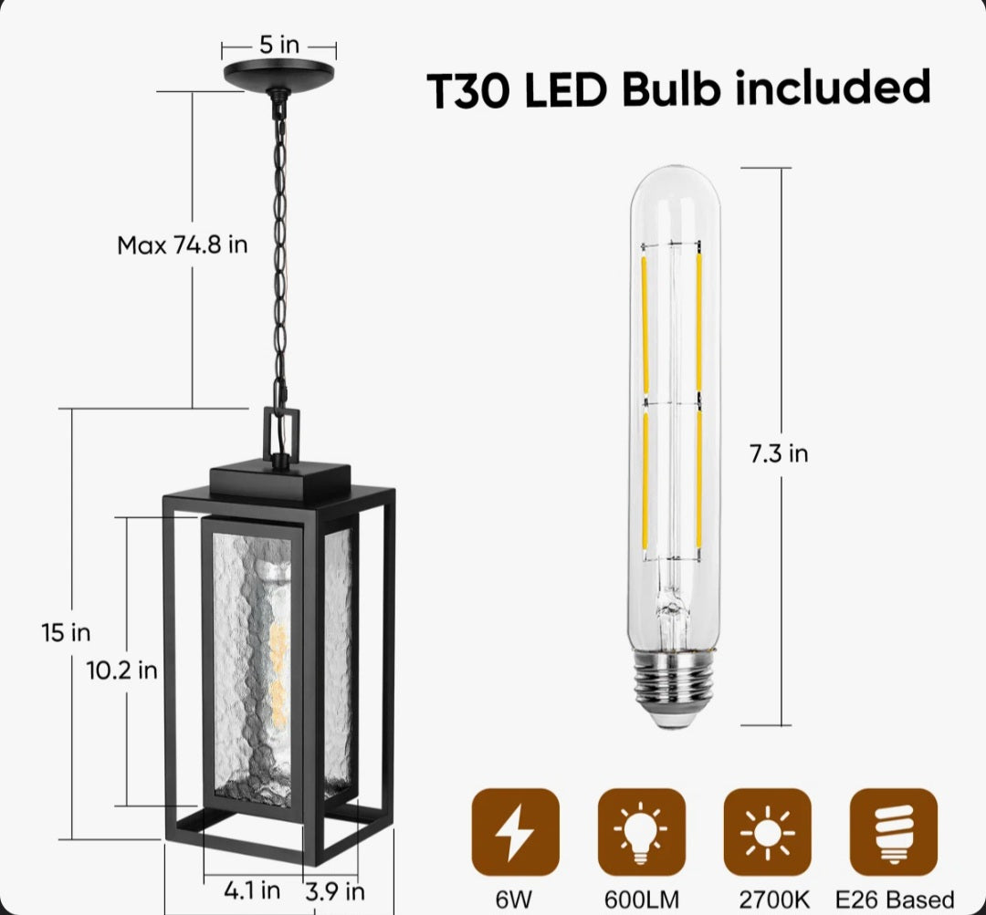 Outdoor - Pendant Light - Ebern - 15" Outdoor Modern Hanging Pendant Light