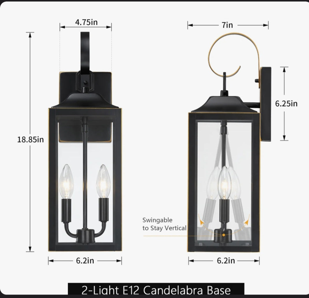 Outdoor - Hanging Lantern - Pankova 18" - 2 Light Outdoor Wall Light