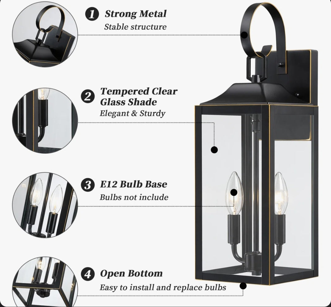 Outdoor - Hanging Lantern - Pankova 18" - 2 Light Outdoor Wall Light