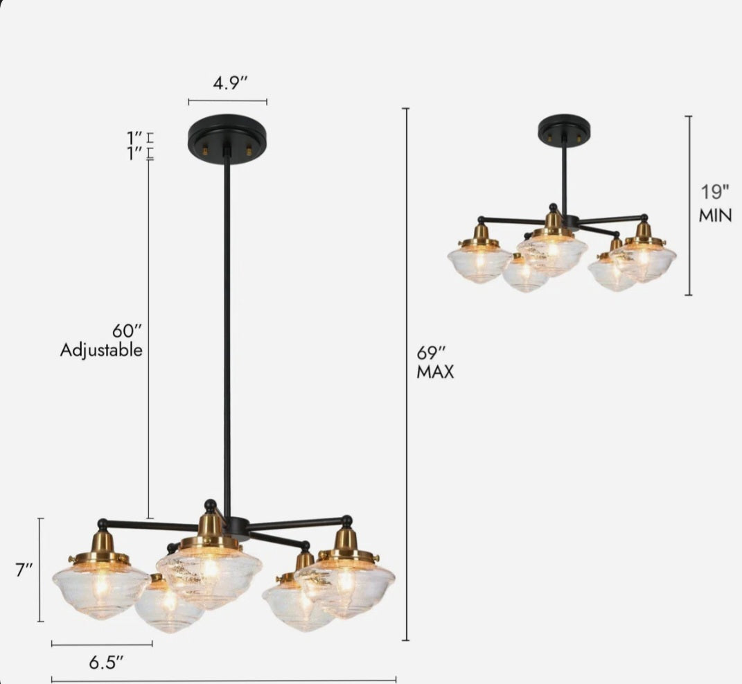 Chandelier - Eugie 5 - Light Dimmable Chandelier