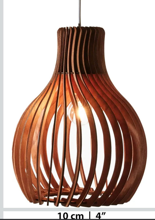 Pendant - Opis Brown Wood Pendant Lamp Made Out of Elegant, Curved Parts