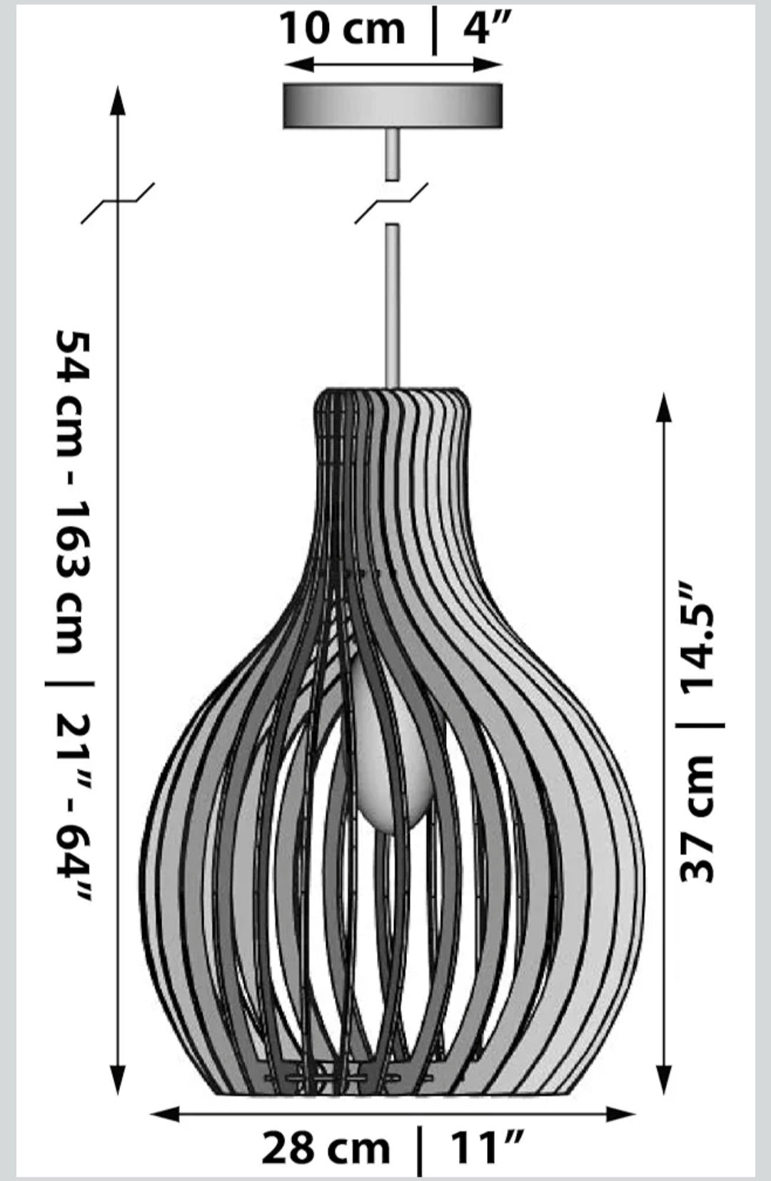 Pendant - Opis Brown Wood Pendant Lamp Made Out of Elegant, Curved Parts