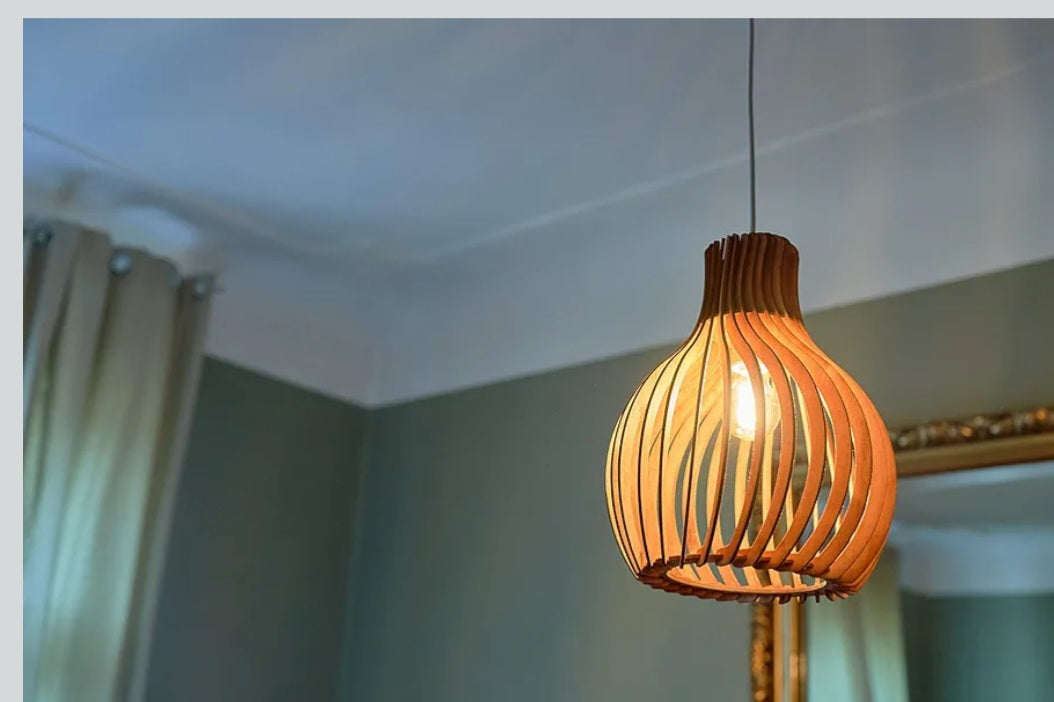 Pendant - Opis Brown Wood Pendant Lamp Made Out of Elegant, Curved Parts