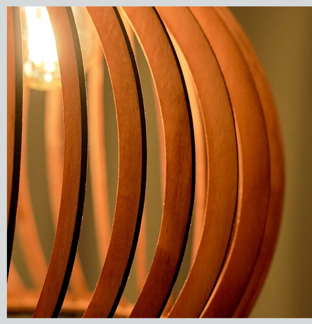 Pendant - Opis Brown Wood Pendant Lamp Made Out of Elegant, Curved Parts