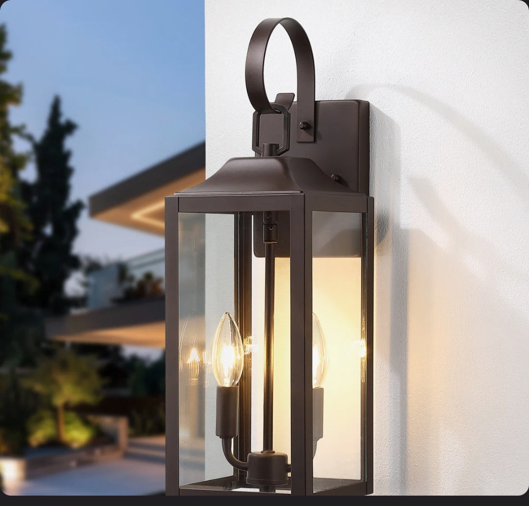 Outdoor - Pankova Wall Light- 18"-2 light Rubbed Bronze