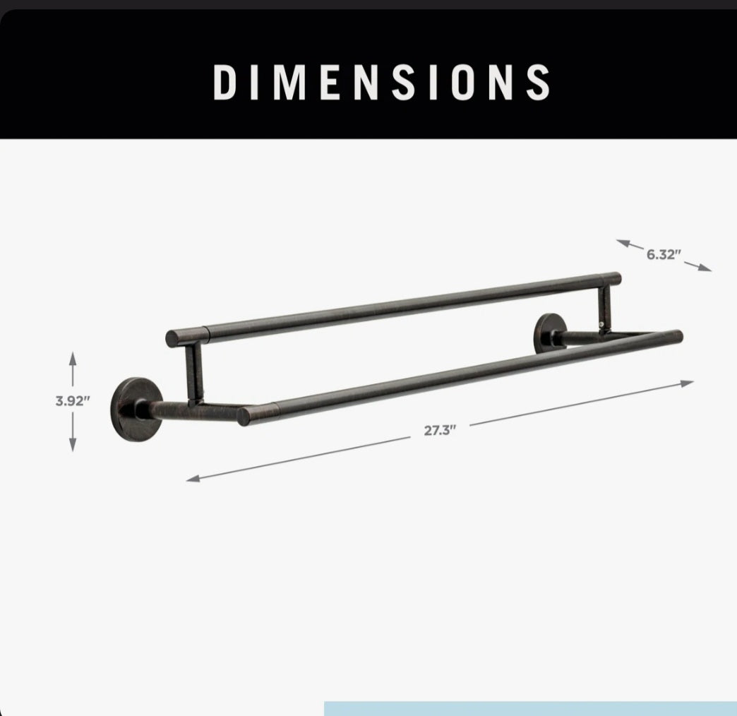 Towel Bar- Trinsic 24" Double Wall Mount Towel Bath Bar