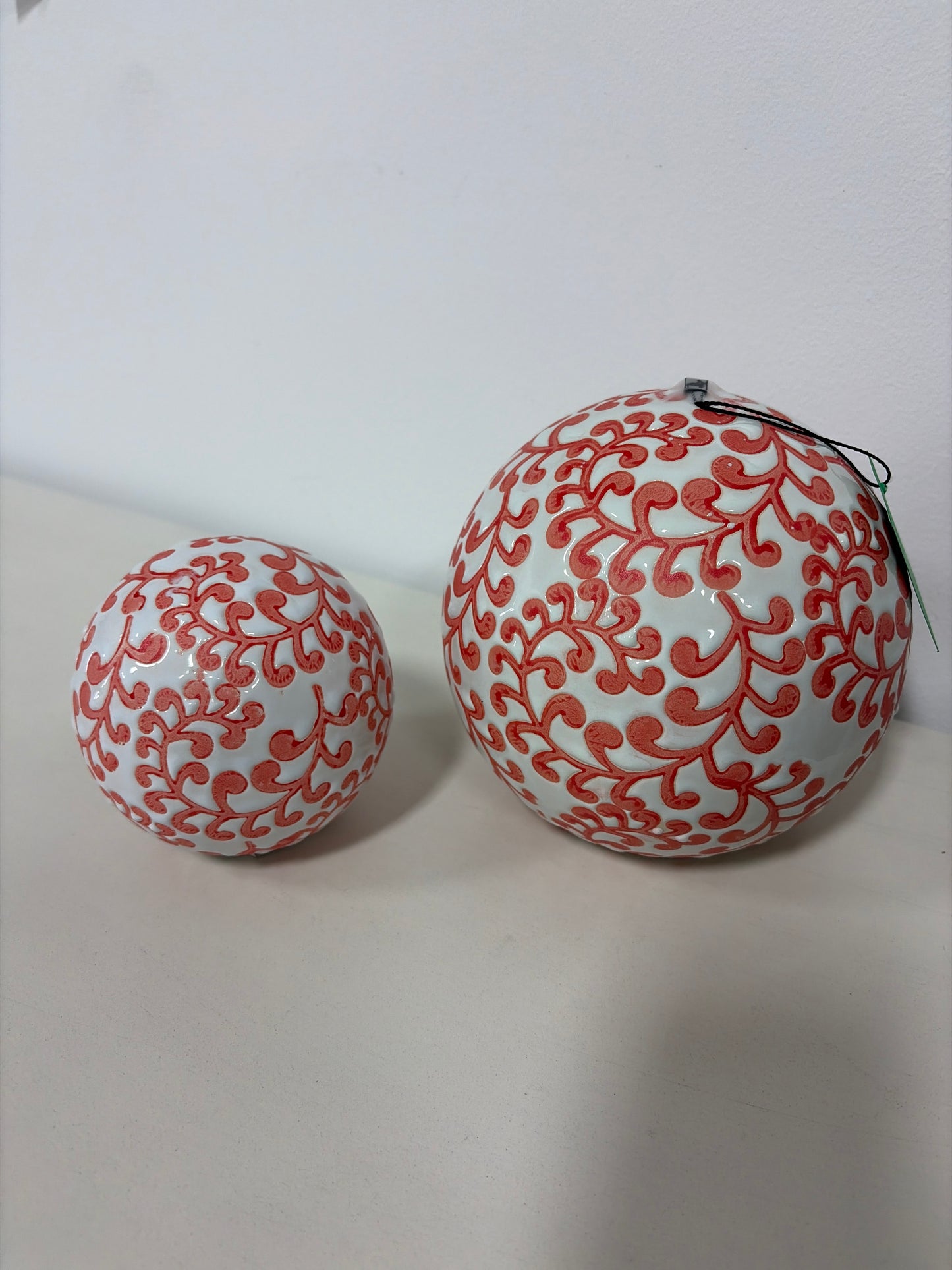 Home Decor - Traditional Ceramic Decorative Orbs Set of 2