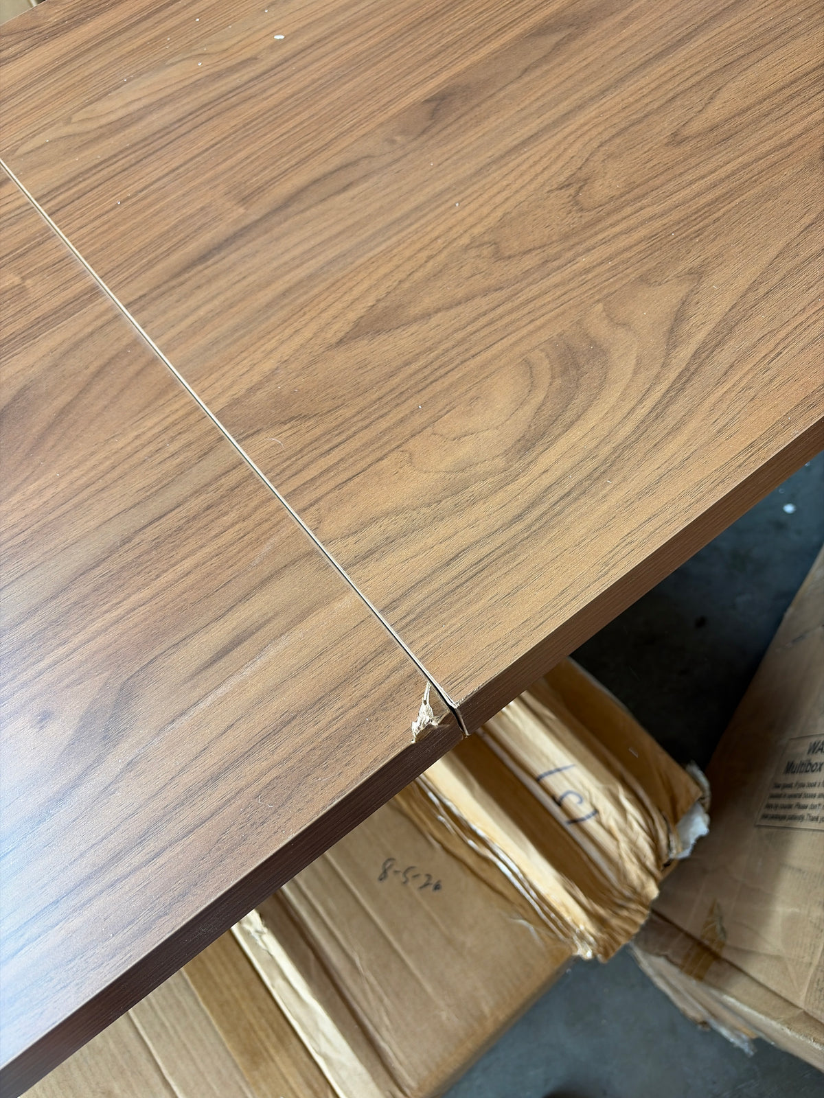 Desk - Perry 87 inch Rectangle Brown Double Executive Table Computer Desk, Large Long Writing Table Study Desks for 2 (slight damage see all photos)