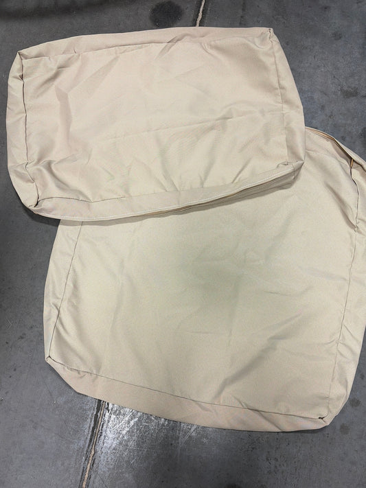Outdoor Cushion Cover Set - Tan Seat 28” x 27” x 4” Back Cushion 28” x 17” x 4”