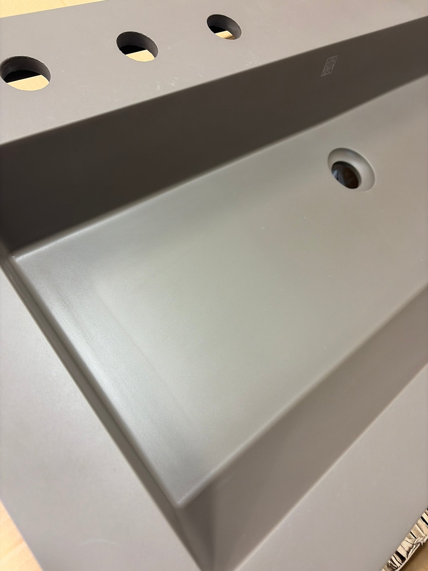 Bathroom Sink - Chevington 18.5'' x 39.5” Concrete Rectangular Bathroom Sink